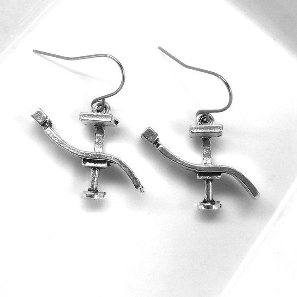 Miniature Dental Chair Dentist Chair Dentistry Gift Charm Earrings - Picture 1 of 2